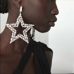 Star Bright Lg Star Rhinestone Earrings Any 2/$35